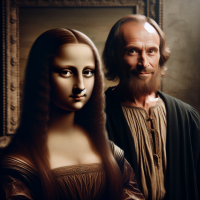 photo de Mona Lisa et Leonardo da Vinci prise à Florence en 1504